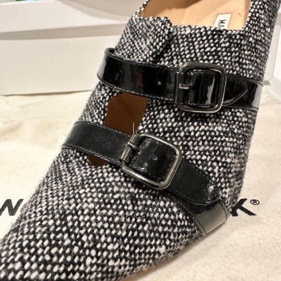 MANOLO BLAHNIK Coupe Tweed.  Size 38 1/2" - Picture 3 of 9